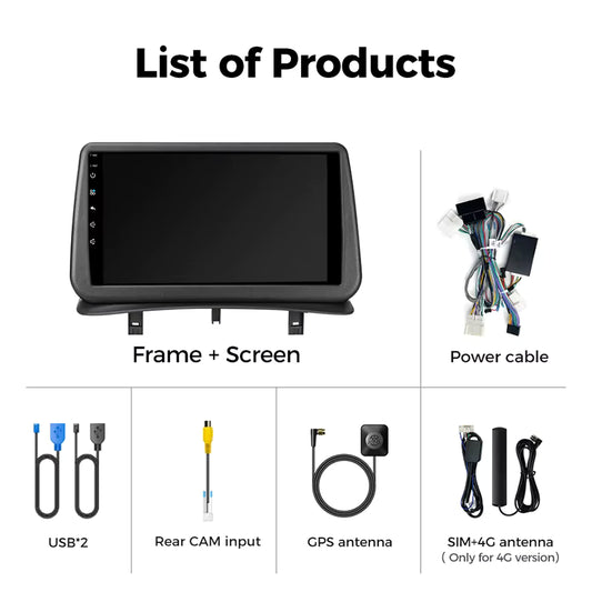 Ainavi autoradio pour Renault Clio 3 2005-2014 sans fil CarPlay Android Auto 4G lecteur multimédia Navigation GPS